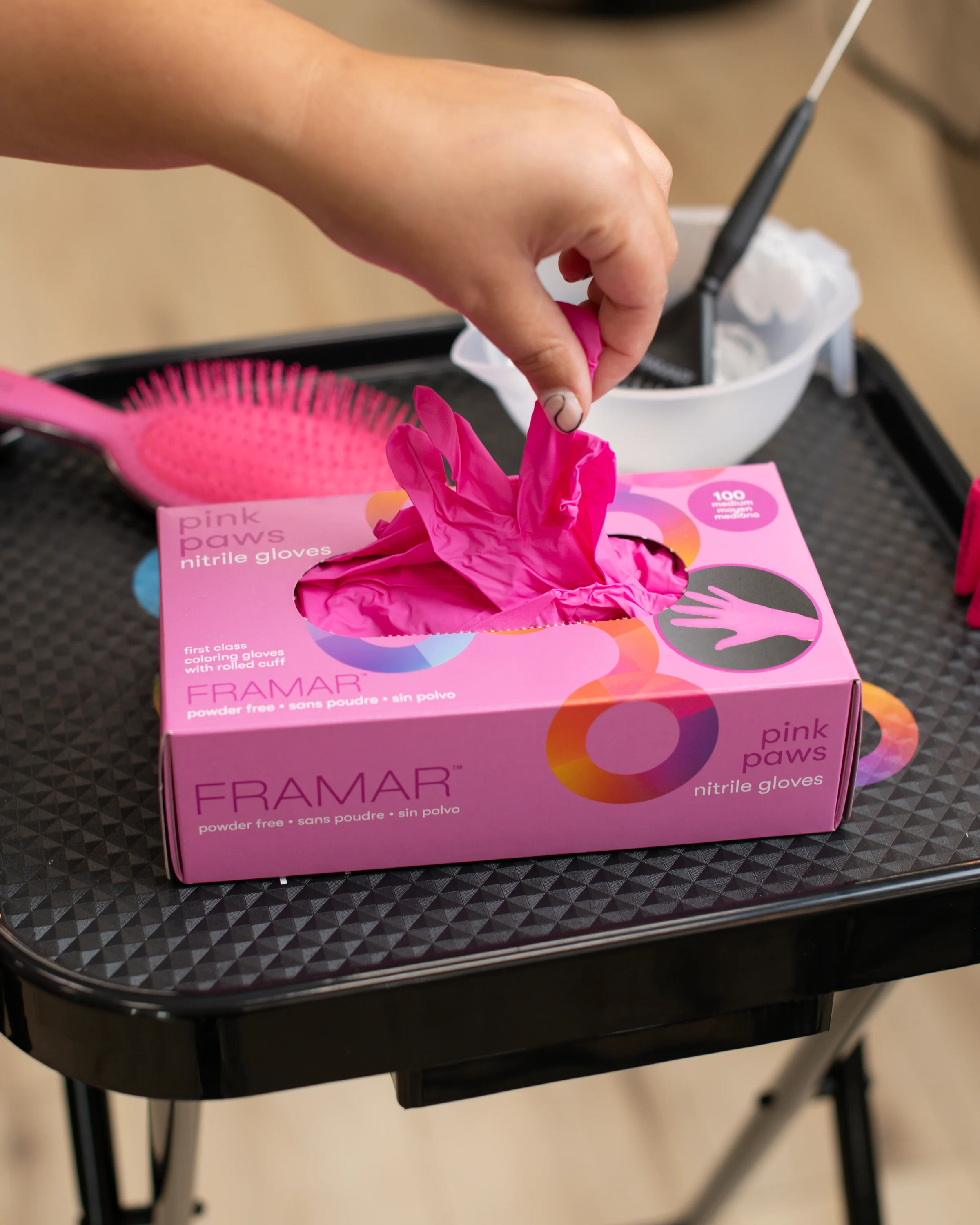 Pink Paws Nitrile Gloves - 100 count - Image 7